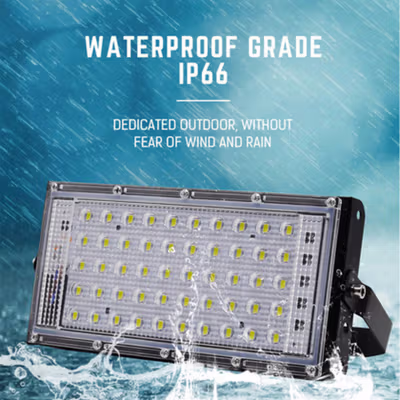 TaffLED Lampu Sorot LED Outdoor Floodlight Waterproof Warm White 50W - F4016 - Black — gambar 3