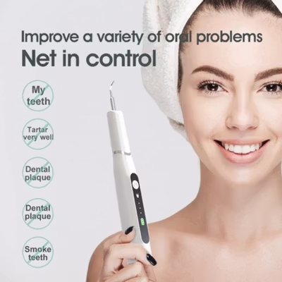 Funtooth Pembersih Karang Gigi Ultrasonic Dental Remover Teeth Scraper - HS-02 - White — gambar 3