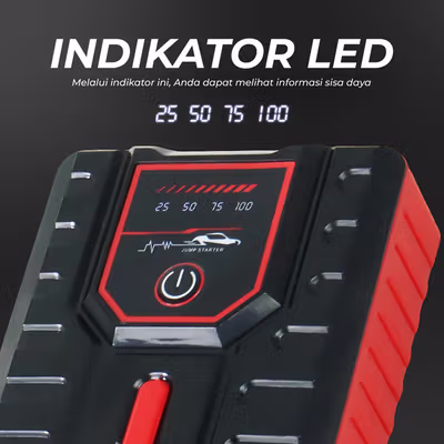 JXIANG POWER Jump Starter Standard Power Bank Senter USB 12V 10000mAh - JX57 - Black/Red — gambar 3