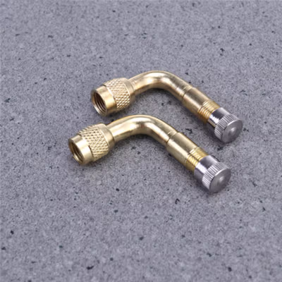 Auly Extension Adaptor Lubang Angin Ban Mobil Tire Stem 90 Degree 2PCS - MX63435 - No Color — gambar 3