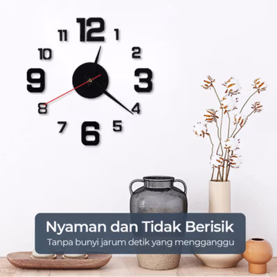TaffHOME Jam Dinding Besar DIY Giant Wall Clock Sangtai 30cm - VO-102 - Black — gambar 3