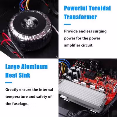 Sunbuck Audio Amplifier Bluetooth 5.0 Microphone HiFi USB MP3 Player - AV-555BT - Black — gambar 3