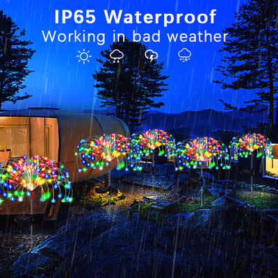 ZTree Lampu Hias Taman LED Fireworks Lights Solar Panel IP65 - Z600T - Warm White — gambar 3