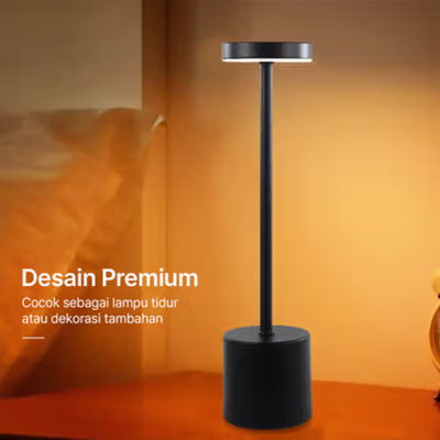 TaffLED Lampu Meja Hias Touch LED USB Rechargeable 3in1 1800mAh - P340 - Black — gambar 3