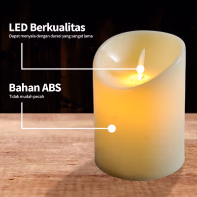 XmasL Lampu Hias LED Flameless Flickering Candles Light Model Lilin 4V - XL01 - White — gambar 3