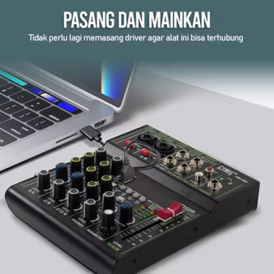 CYMIC USB Audio Mixer Bluetooth Karaoke 4 Channel 99 DSP Effects - LM4-DSP - Black — gambar 3