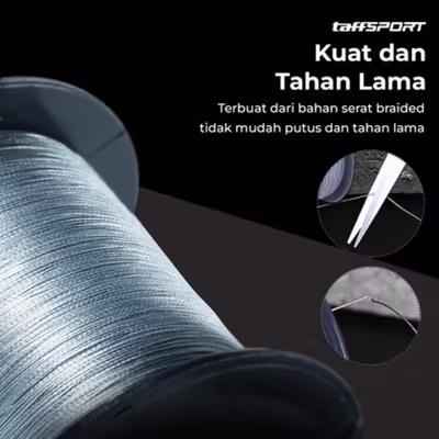 TaffSPORT Senar Benang Tali Pancing Extreme Braid 0.4 500M - FM-PEL - Gray — gambar 3