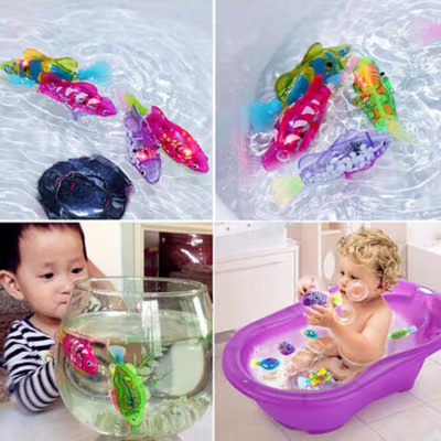 Robo Fish Mainan Ikan Elektrik Fish Tank 1 PCS - 8823-2 - Multi-Color — gambar 3