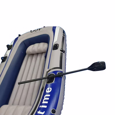 INTIME 400 Perahu Karet Mancing Inflatable Fishing Boat 4 Person - YT-099 - White/Blue — gambar 3