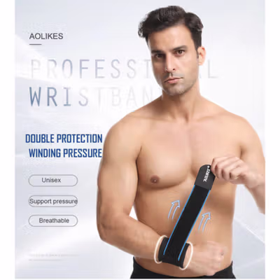 AOLIKES Pelindung Pergelangan Tangan Adjustable Wristband 1 PCS - A-7938 - Gray — gambar 3