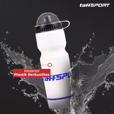 TaffSPORT Botol Minum Sepeda Olahraga Plastik with Dust Cover 740ml - 30A11 - White — gambar 3