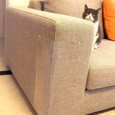 REBE Vinil Pelindung Cakaran Kucing untuk Sofa Kain 15x40cm 2 PCS - RB002 - Transparent — gambar 3