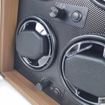 Rhodey Watch Winder Box Automatic Kotak Display Jam Tangan 4 Slot - SKW14 - Black — gambar 3