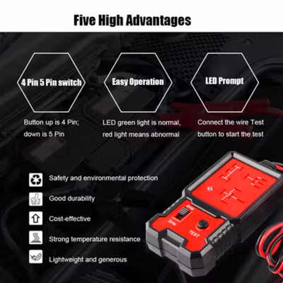 HB Alat Tester Relay Automotive Circuit Tester - CNBJ707-DW930 - Red — gambar 3