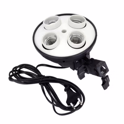 Andor Lamp Holder 4 Socket E27 for Softbox Studio 250W - SLH3 - Black — gambar 3