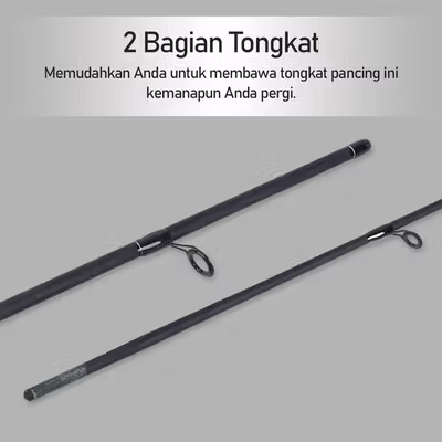TaffSPORT Joran Pancing Spinning Carbon Fiber 2 Section 1.8M - TM0156 - Black — gambar 3
