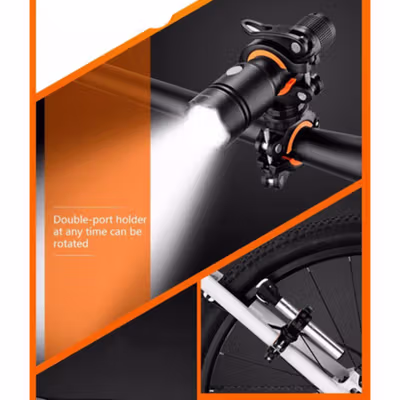 Cycle Zone Clamp Penjepit Senter Setang Sepeda 360 Derajat - ZH1035 - Black/Orange — gambar 3