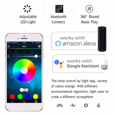 Smuxi Lampu Plafon LED RGB Ceiling Light Bluetooth Speaker 36W 32 cm - BR1530 - White — gambar 3