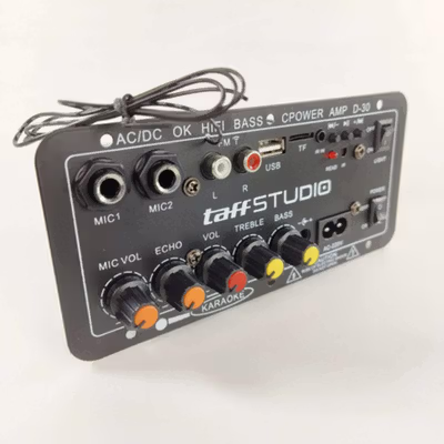 TaffSTUDIO Amplifier Board Audio Bluetooth USB FM Subwoofer DIY 40W - D30 - Black — gambar 3