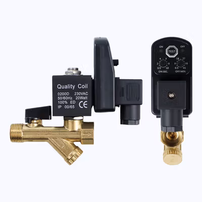 Electric Solenoid Timer Auto Water Valve 1/2 Inch 16Bar 230VAC One-Body Type - Black — gambar 3