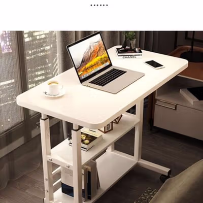 TaffHOME Meja Laptop Study Table Adjustable Double Layer 80x40cm - L200 - Black — gambar 3