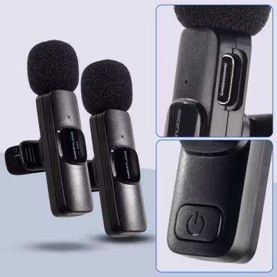 TaffSTUDIO Wireless Lavalier Lapel Microphone Vlogger Lightning - E60 - Black — gambar 3