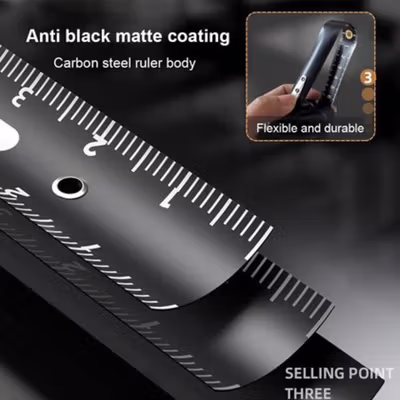 Deli Home Meteran Roll High Precision Self Lock Tape Measure 16mm 3M - HT8316 - Black — gambar 3