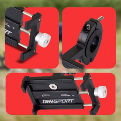 TaffSPORT Holder Smartphone HP Sepeda Handlebar Clamp Bicycle Holder - YP07 - Black — gambar 3