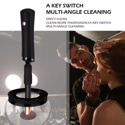 Bobosu Pembersih Kuas Make Up Elektrik Brush Cleaner Dryer Tool - HZJ01 - Black — gambar 3