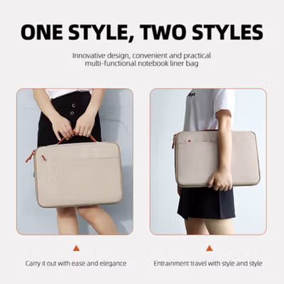 ENF Sleeve Macbook Handbag Shockproof 15.4 Inch - ENF15 - Black — gambar 3