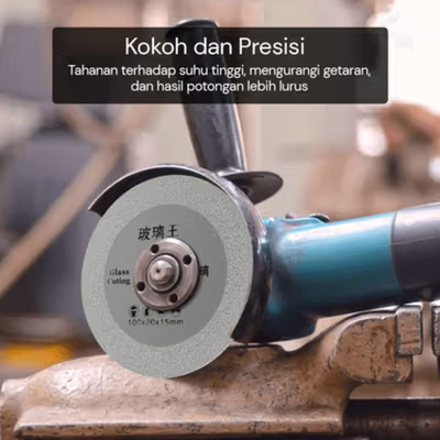 DINGING Mata Gerinda Cakram Diamond Saw Blade Grinding Wheel 100mm - D-10 - Silver — gambar 3