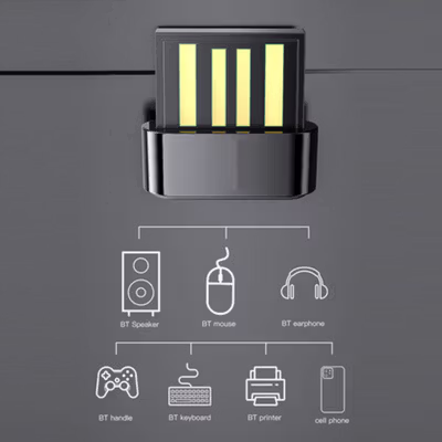 ESSAGER Adaptor Bluetooth 5.1 Dongle for PC Mouse Earphone Speaker - ES51 - Black — gambar 3