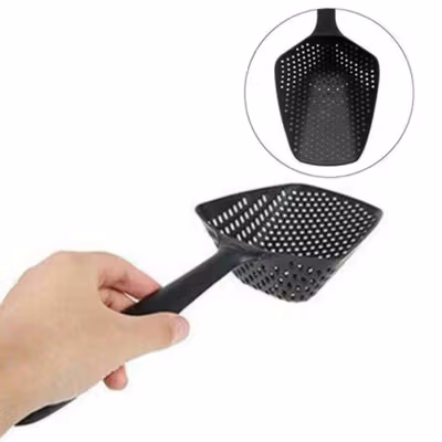 GLANYOMI Sendok Saringan Masak Dapur Tirisan Mie Skimmer Utensil - VH20F - Black — gambar 3