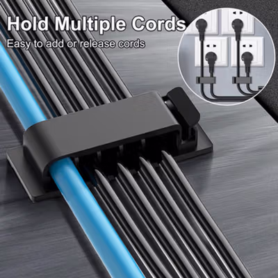 DRIVUU Klip Penjepit Kabel Tempel R-Shaped Cable Organizer 5 Holes - DR-515 - Black — gambar 3