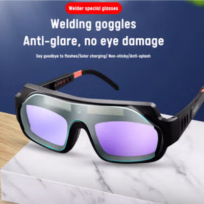TaffGUARD Kacamata Las Otomatis Auto Darkening Soldering Goggles - TX-012 - Black — gambar 3