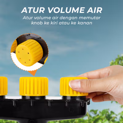TaffHOME Multi-Head Water Sprinkler Nozzle Kepala Semprotan Air 5 Head - ALS3456 - Black — gambar 3