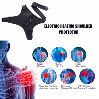 BOOBEAUTY Alat Terapi Bahu Hot Compress Shoulder Brace Pain Relief USB - BB-40 - Black — gambar 3