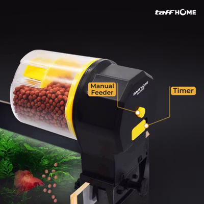 TaffHOME Dispenser Makanan Ikan Aquarium Automatic Food Timer - GA-300D - Yellow — gambar 3