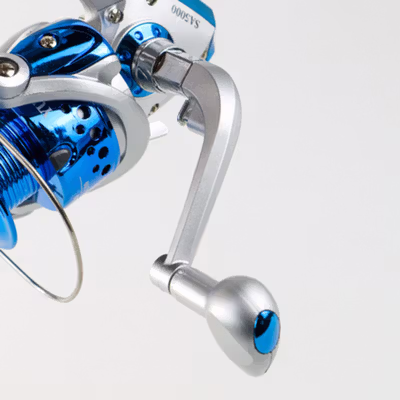 YUMOSHI Reel Pancing Spinning Fishing Reel 5.5:1 SA Series SA5000 - Silver Blue — gambar 3