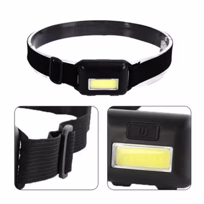 Alloet Senter Kepala Headlamp LED COB Waterproof IPX4 150 Lumens 10W - BL35 - Black — gambar 3