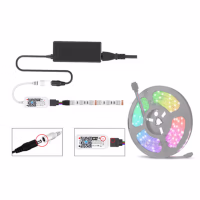 Remote Control Lampu LED RGB Wifi Android iOS 24 Tombol 100W - White — gambar 3