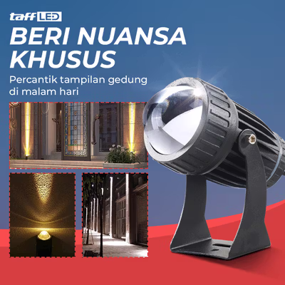 TaffLED Lampu Sorot LED Outdoor Spotlight Beam Waterproof Warm White 10W - YY3 - Black — gambar 3