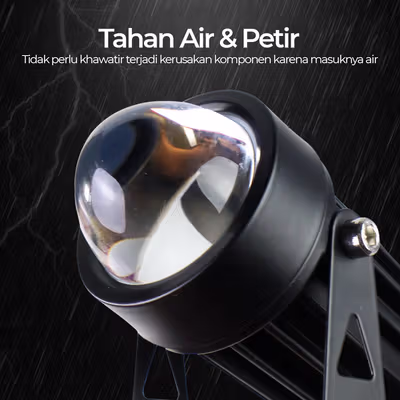 TaffLED Lampu Sorot LED Outdoor Spotlight Beam Waterproof Warm White 3W - YY3 - Black — gambar 3