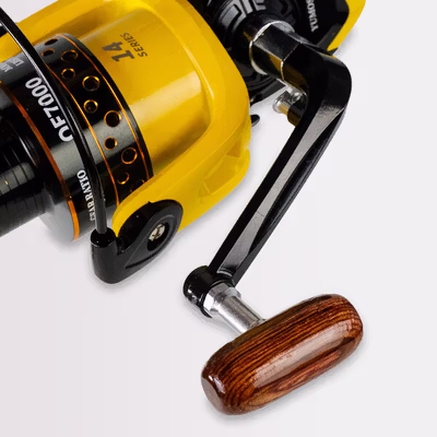 YUMOSHI Reel Pancing Spinning 12 Ball Bearing Fishing Reel 5.2:1 7000 - OE7000 - Black/Yellow — gambar 3