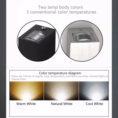 TaffLED Lampu Hias Dinding Outdoor Dual Beam IP65 Warm White 3000K 6W - HXS-4-7W - Black — gambar 3