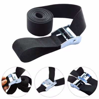 TaffSPORT Tali Strap Pengikat Barang Sabuk Cargo Belt Rope 5M - XR2 - Black — gambar 3
