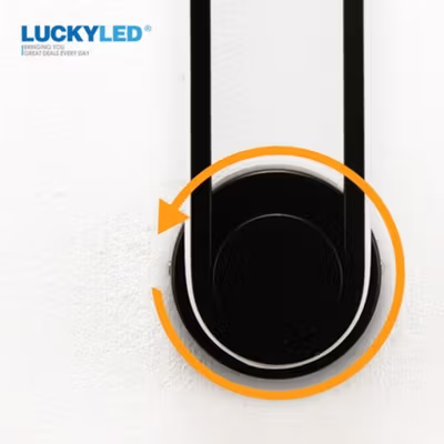 LUCKYLED Lampu Hias Dinding Rotasi 320 Derajat Natural White 4500K 12W - 8337 - Black — gambar 3
