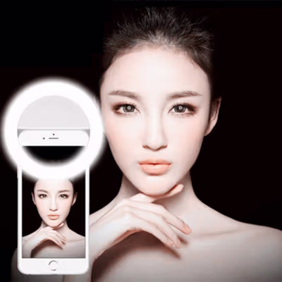 Lampu LED Smartphone Selfie Ring Spotlight Flash Lamp - B3A - White — gambar 3