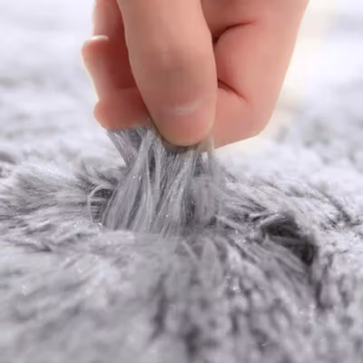 Dresshomee Karpet Bulu Rasfur Soft Fluffy Living Room Rug 140x190cm - DE2004 - Gray — gambar 3