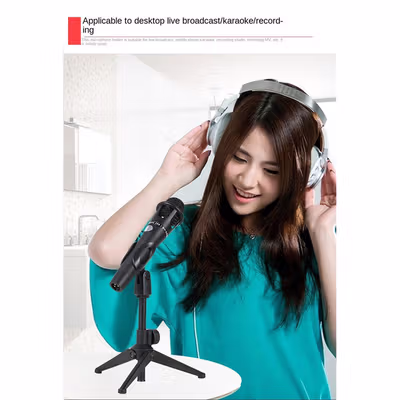 TaffSTUDIO Stand Mikrofon Desktop Microphone Holder Adjustable Height - BM-03 - Black — gambar 3